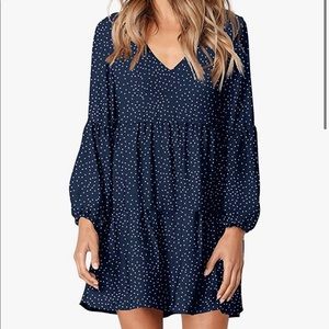 NEW Adorable Navy Dress with White Dots
